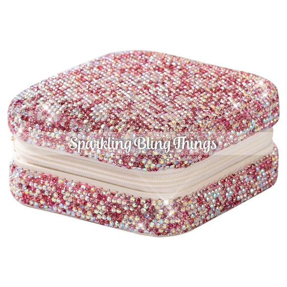 Sparkling Bling Things Jewelry - NEW Sparkling Bling Swarovski Crystal Rhinestone Jewelry Box: AB or Pink…
